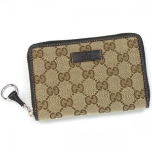 Gucci（グッチ） 二つ折り財布（小銭入れ付） ICON BIT 224249 9767 ベージュ/ダークブラウン H9.5×W14.5×D2.5