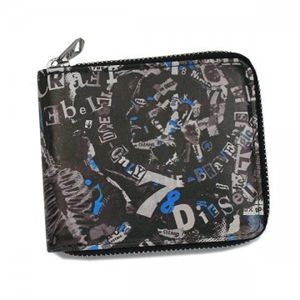 DIESEL（ディーゼル） 二つ折り財布（小銭入れ付） MONEY-MONEY XL63 T8065 ブラック/グレー H10×W11×D2