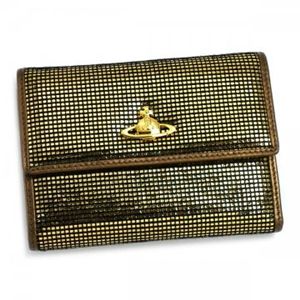 Vivienne Westwood(ヴィヴィアンウエストウッド) 二つ折り財布(小銭入れ付) NEW SLOANE 738V ゴールド H10×W13.5×D2.5