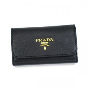 Prada（プラダ） キーケース SAFFIANO METAL ORO 1M0222 F0002 ブラック （H6×W10.5×D2）