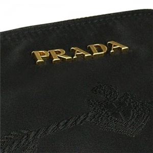 Prada（プラダ） ショルダーバッグ NYLON JACQUARD+NAPPA BR4261 2 ブラック （H20×W36×D20）