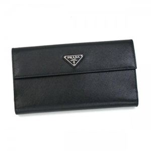 Prada（プラダ） 長財布 SAFFIANO ORO 1M1133 632 ブラック （H11×W19.5×D2）