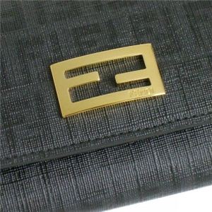 Fendi（フェンディ） 長財布 8M0251 FOKUR ブラック/ゴールド （H9×W19×D2.5）