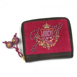 JUICY COUTURE（ジューシークチュール） 二つ折り財布（小銭入れ付） GRAPHIC VELOUR LOVE YSRU1795 637 ピンク （H10.5×W11.5×D2.5）