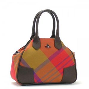 Vivienne Westwood(ヴィヴィアンウエストウッド) ハンドバッグ SUMMER TARTAN 4893 レッド/ブラウン (H22(C)×W29×D13)