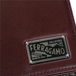 Ferragamo（フェラガモ） 二つ折り財布（小銭入れ付） MENS SLG FELIX 668833 443461 ワイン （H10×W11.5×D2.5）