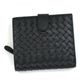 BOTTEGA VENETA（ボッテガベネタ） 二つ折り財布（小銭入れ付） PORTAMONETE INTRECCI 114073 1000 ブラック （H11×W12×D3）