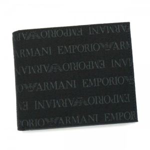 EMPORIO ARMANI（エンポリオアルマーニ） 二つ折り財布（小銭入れ付） LINEA TESSUTO LOGA YEM122 88001 ブラック