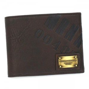 DOLCE&GABBANA(ドルチェアンドガッバーナ) 二つ折り財布(小銭入れ付) A4030キャンバス+レザー BP0457 80048 ダークブラウン