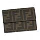Fendi（フェンディ） 二つ折り財布（小銭入れ付） ZUCCA PU LOGO 8M0026 F0BTR ダークブラウン
