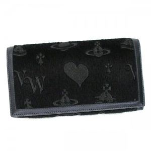 Vivienne Westwood（ヴィヴィアンウエストウッド） 長財布 NEW LOGOMANIA 32.08  ブラック - 拡大画像
