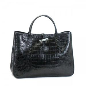 Longchamp（ロンシャン） ハンドバッグ ROSEAU STYLE CROCO 1686 1 ブラック - 拡大画像
