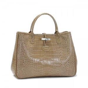 Longchamp（ロンシャン） ハンドバッグ ROSEAU STYLE CROCO 1686 5 ベージュ - 拡大画像