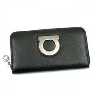 Ferragamo（フェラガモ） 長財布 GANCIO INLET VITELLO 22A963 433856 ブラック