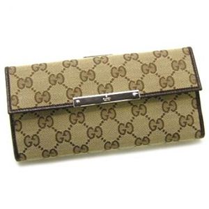 Gucci（グッチ） 長財布 METAL BAR 112715 9643 ベージュ／ダークブラウン