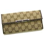 Gucci(グッチ) 長財布 METAL BAR 112715 9643 ベージュ/ダークブラウン