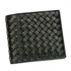 BOTTEGA VENETA（ボッテガベネタ） 二つ折り財布（小銭入れ付） P.FOGLIO INTRECCIATO 113993 1000 ブラック