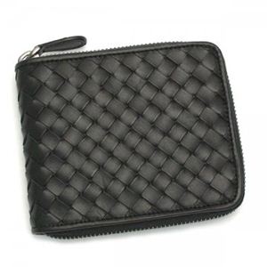 BOTTEGA VENETA（ボッテガベネタ） 二つ折り財布（小銭入れ付） P.FOGLIO INTRECCIATO 222536 1000 ブラック