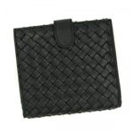 BOTTEGA VENETA（ボッテガベネタ） Wホック財布 PORTAMONETE INTRECCI 163240 1000 NERO／NERO