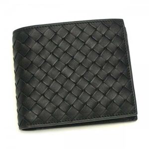 BOTTEGA VENETA（ボッテガベネタ） 二つ折り財布（小銭入れ付） P.FOGLIO INTRECCIATO 193642 1000 NERO