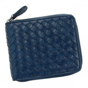 BOTTEGA VENETA（ボッテガベネタ） 二つ折り財布（小銭入れ付） P.FOGLIO INTRECCIATO 222536 4130 CELESTE／CELESTE