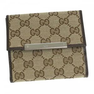 Gucci（グッチ） Wホック財布 METAL BAR 112664 9643 BEIGE EBONY／COCOA