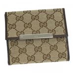 Gucci（グッチ） Wホック財布 METAL BAR 112664 9643 BEIGE EBONY／COCOA