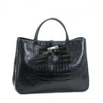Longchamp(ロンシャン) ハンドバッグ ROSEAU STYLE CROCO 1686 1 BLACK