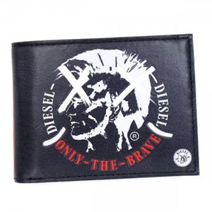 DIESEL（ディーゼル） 二つ折り財布（小銭入れ付） MONEY-MONEY X01254 H2691 BLACK ／ FIERY RED