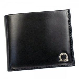 Ferragamo（フェラガモ） 二つ折り財布（小銭入れ付） MENS SLG GANCIO ONE 668669 428268 NERO