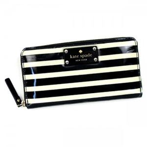 KATE SPADE（ケイトスペード） 長財布 KATE SPADE STRIPE PWRU2993 17 BLACK／CREAM