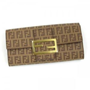 Fendi（フェンディ） 長財布 ZUCCHINO PU + INTERN 8M0021 F0TPZ NOCCIOLA+FIORELLINI ROSSO