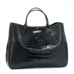 Longchamp（ロンシャン） ハンドバッグ ROSEAU STYLE CROCO 1681 1 NOIR