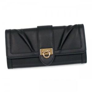 Ferragamo（フェラガモ） 長財布 GANCIO DRAPPEGGIO 22B630 512803 NERO