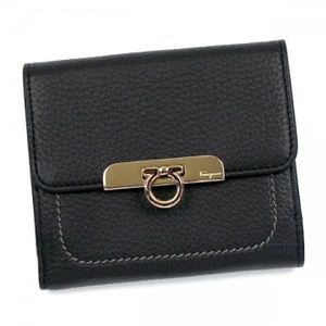 Ferragamo（フェラガモ） 二つ折り財布（小銭入れ付） GANCIO TIMELESS 22B601 493220 NERO