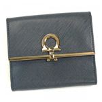 Ferragamo（フェラガモ） 二つ折り財布（小銭入れ付） GANCINI ICONA VITELL 224639 520854 CHARCOAL