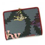 Vivienne Westwood（ヴィヴィアンウエストウッド） 二つ折り財布（小銭入れ付） SQUIGGLE LOGOMANIA 32219  MULTICOLOR RED