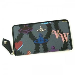 Vivienne Westwood（ヴィヴィアンウエストウッド） 長財布 SQUIGGLE LOGOMANIA 32222  MULTICOLOR BLACK