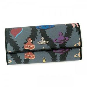 Vivienne Westwood（ヴィヴィアンウエストウッド） 長財布 SQUIGGLE LOGOMANIA 32225  MULTICOLOR BLACK