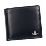 Vivienne Westwood（ヴィヴィアンウエストウッド） 二つ折り財布（小銭入れ付） MAN BICOLORED 33016 BLU VAVY