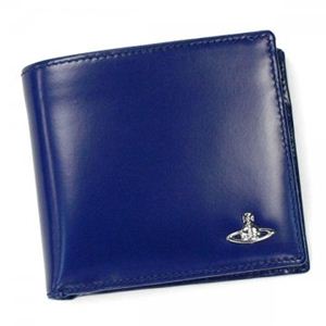 Vivienne Westwood（ヴィヴィアンウエストウッド） 二つ折り財布（小銭入れ付） MAN BICOLORED 33016 BLUE