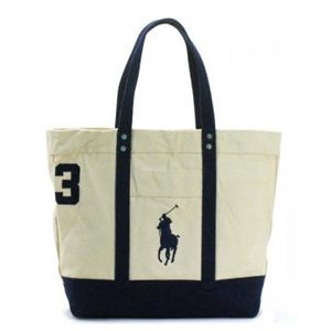 RalphLauren（ラルフローレン） トートバッグ BIG PP TOTE 4051582 254BC NATURAL／NEWPORT NAVY