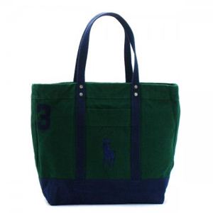 RalphLauren（ラルフローレン） トートバッグ BIG PP TOTE 4051582 2536K NEW FOREST W／ NEWPORT NAVY TRIM