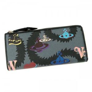 Vivienne Westwood（ヴィヴィアンウエストウッド） 長財布 SQUIGGLE LOGOMANIA 32224 MULTICOLOR BLACK