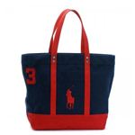 RalphLauren（ラルフローレン） トートバッグ BIG PP TOTE 4051582 250GB NEWPORT NAVY W／ RL2000 RED TRIME