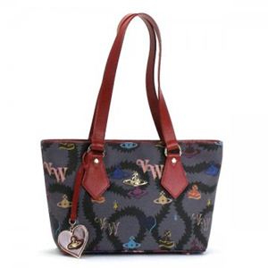 Vivienne Westwood（ヴィヴィアンウエストウッド） トートバッグ SQUIGGLE LOGOMANIA 13184 RED