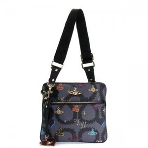 Vivienne Westwood（ヴィヴィアンウエストウッド） ナナメガケバッグ SQUIGGLE LOGOMANIA 13189 BLACK