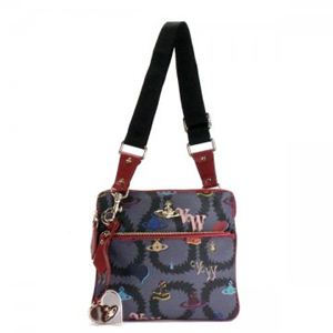 Vivienne Westwood（ヴィヴィアンウエストウッド） ナナメガケバッグ SQUIGGLE LOGOMANIA 13189 RED