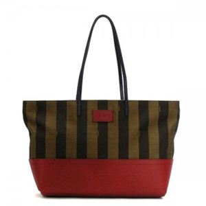 Fendi（フェンディ） トートバッグ TESSUTO PEQUIN CON F 8BH185 F0RCK TABACCO+ROSSO