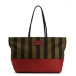 Fendi（フェンディ） トートバッグ TESSUTO PEQUIN CON F 8BH185 F0RCK TABACCO+ROSSO